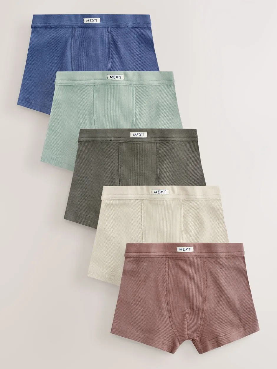 Ondergoed|Next - Set van 5 boxershorts met zachte tailleband (1,5-16 jr) Naturel Multicolor