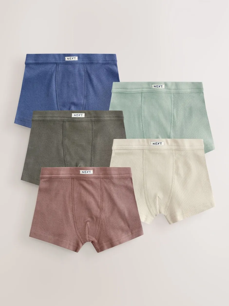 Ondergoed|Next - Set van 5 boxershorts met zachte tailleband (1,5-16 jr) Naturel Multicolor