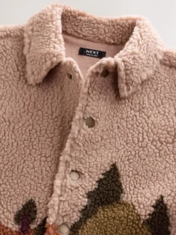 Truien En Breisels|Jassen, Jacks En Kinderwagenpakjes|Next - Fleece shacket van borg (3 mnd - 7 jr) Naturel Sierlijke Print