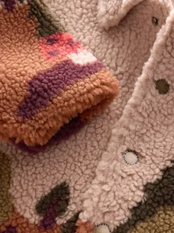 Truien En Breisels|Jassen, Jacks En Kinderwagenpakjes|Next - Fleece shacket van borg (3 mnd - 7 jr) Naturel Sierlijke Print