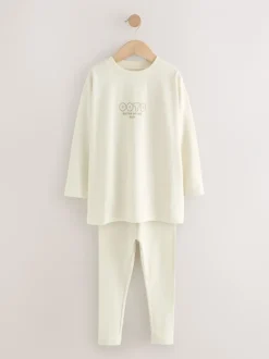 Nachtkleding En Pyjama's|Pyjama's|Next - Legging pyjama's verpakking van 3 (3 - 16 jr) Naturel slogan