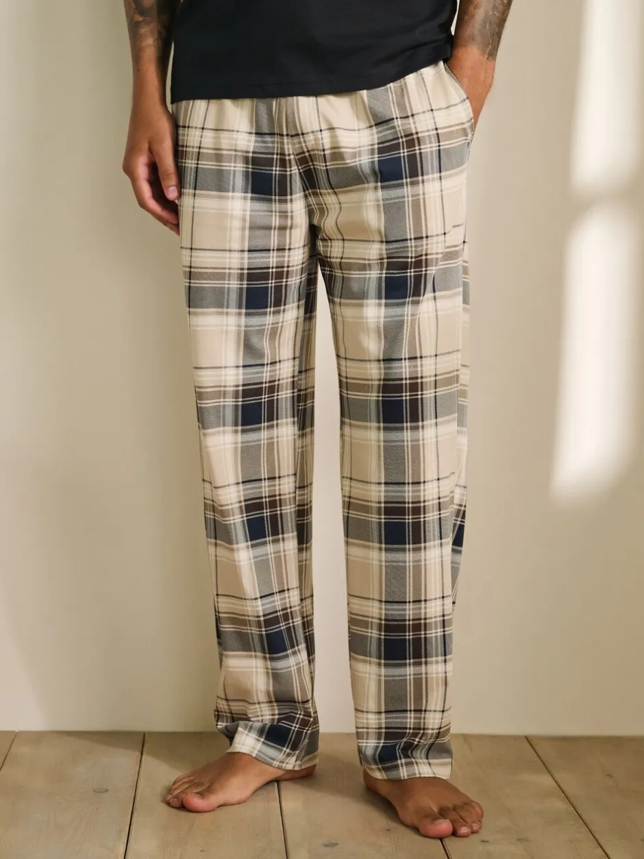 Pyjama's|Loungewear*Next - Jersey pyjama met korte mouwen Naturel/zwart geruit