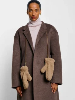 Mutsen, Handschoenen En Sjaals*Katie Loxton - Teddy Mittens With Cord Natuurlijk