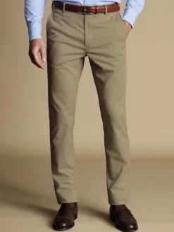 Formele Broek*Charles Tyrwhitt - Normale Pasvorm - - Ultieme strijkvrije Franse slim-fit chino Natuurlijk