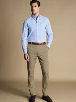 Formele Broek*Charles Tyrwhitt - Normale Pasvorm - - Ultieme strijkvrije Franse slim-fit chino Natuurlijk