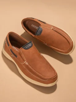 Schoenen*Pavers - blauwe bootschoenen met instapmodel Natuurlijk