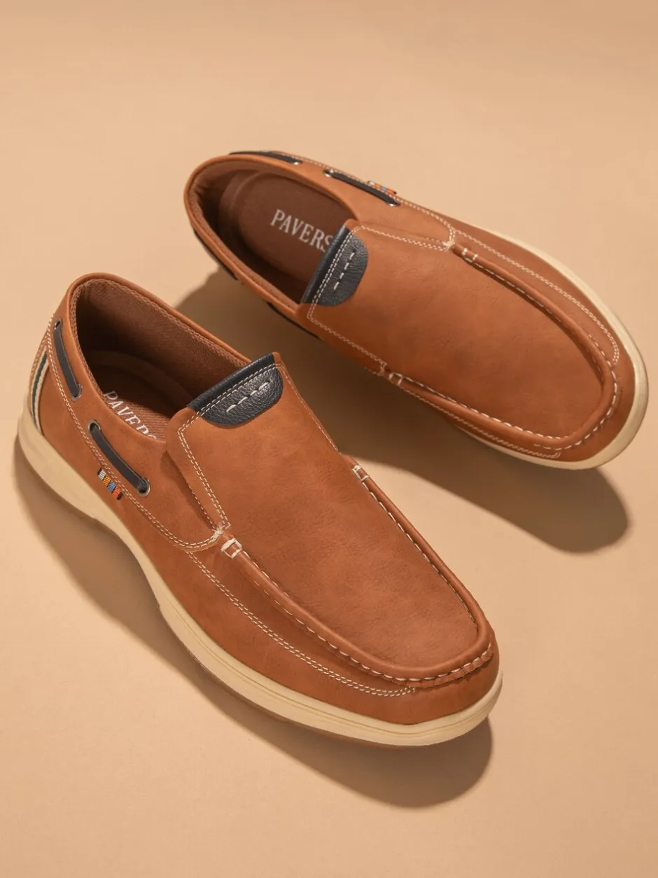 Schoenen*Pavers - blauwe bootschoenen met instapmodel Natuurlijk