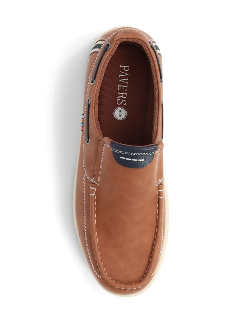 Schoenen*Pavers - blauwe bootschoenen met instapmodel Natuurlijk