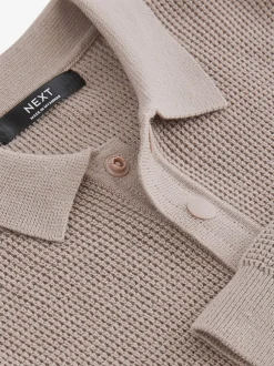 Truien En Breisels|Next Natuurlijk - Poloshirt met textuur en lange mouwen (3-16jr)