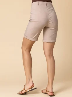 Shorts|Roman Natuurlijk - stretch short met omgeslagen zoom