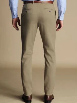 Formele Broek|Charles Tyrwhitt - Slim Fit - - Ultieme strijkvrije Franse slim-fit chino Natuurlijk
