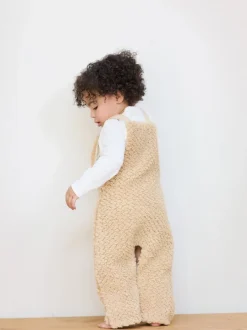 Rompertjes En Hemdjes|The Little Tailor - - Set van dikke tuinbroek van sherpafleece en body voor baby's Natuurlijk