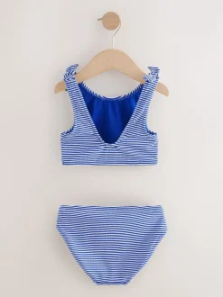 Badkleding*Next - Bikini (3-16 jr) Navy Blue Cherry Stripe Crinkle