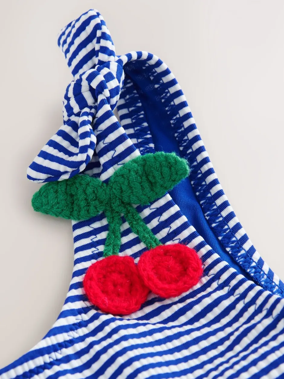 Badkleding*Next - Bikini (3-16 jr) Navy Blue Cherry Stripe Crinkle