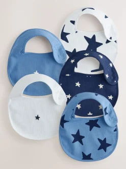 Slabbetjes|Next Navy Star - Verpakking met 5 babyslabbetjes