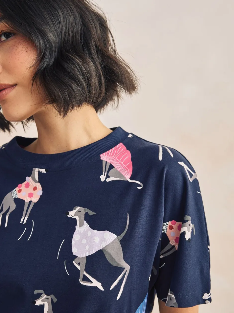 Pyjama's|Loungewear|Next Navy Whippet - Set van 100% katoenen shortpyjama