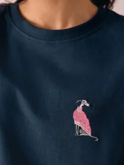 Pyjama's|Loungewear*Next Navy Whippet - Tricot pyjama met korte mouwen