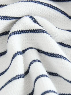 Shorts*Next Navy/White Stripe Zip Neck - Set van poloshirt met korte mouwen en short (3mnd-7jr)