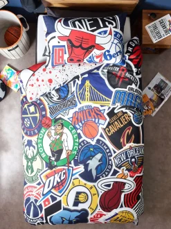 Kinderbeddengoed|Beddengoedsets En Dekbedovertrekken*Next NBA 100% katoenen Dekbedovertrek en kussensloop Set voor eenpersoonsbed