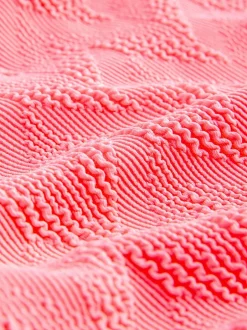 Badkleding*Next Neon koraalroze met textuur - Buikbedekkend badpak met ruime ronde hals