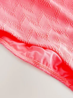 Badkleding*Next Neon koraalroze met textuur - Buikbedekkend badpak met ruime ronde hals