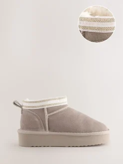 Boots*Baker by Ted Baker - waterafstotende behaaglijke suède meisjes Boots Nertsgrijs/bruin