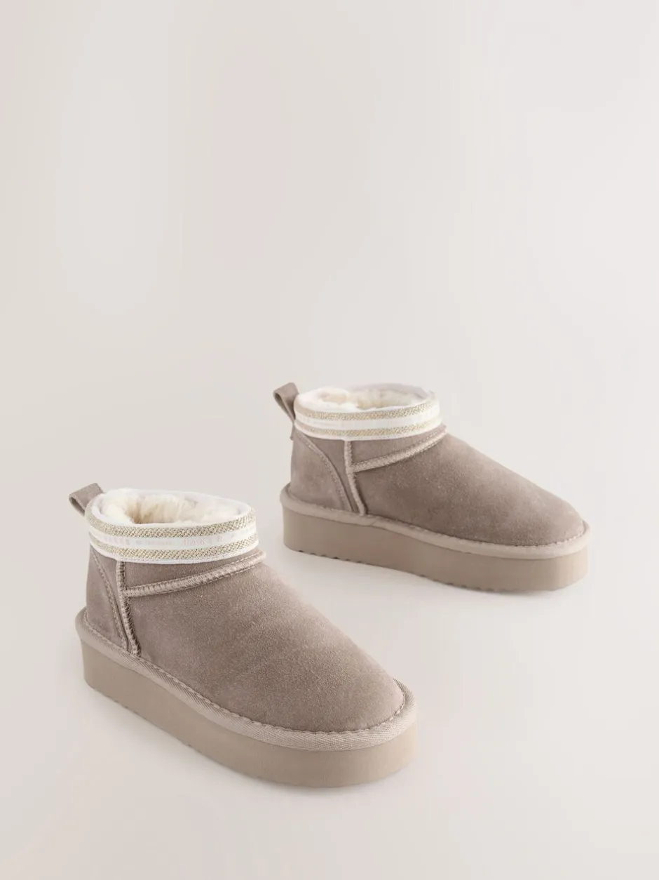 Boots*Baker by Ted Baker - waterafstotende behaaglijke suède meisjes Boots Nertsgrijs/bruin