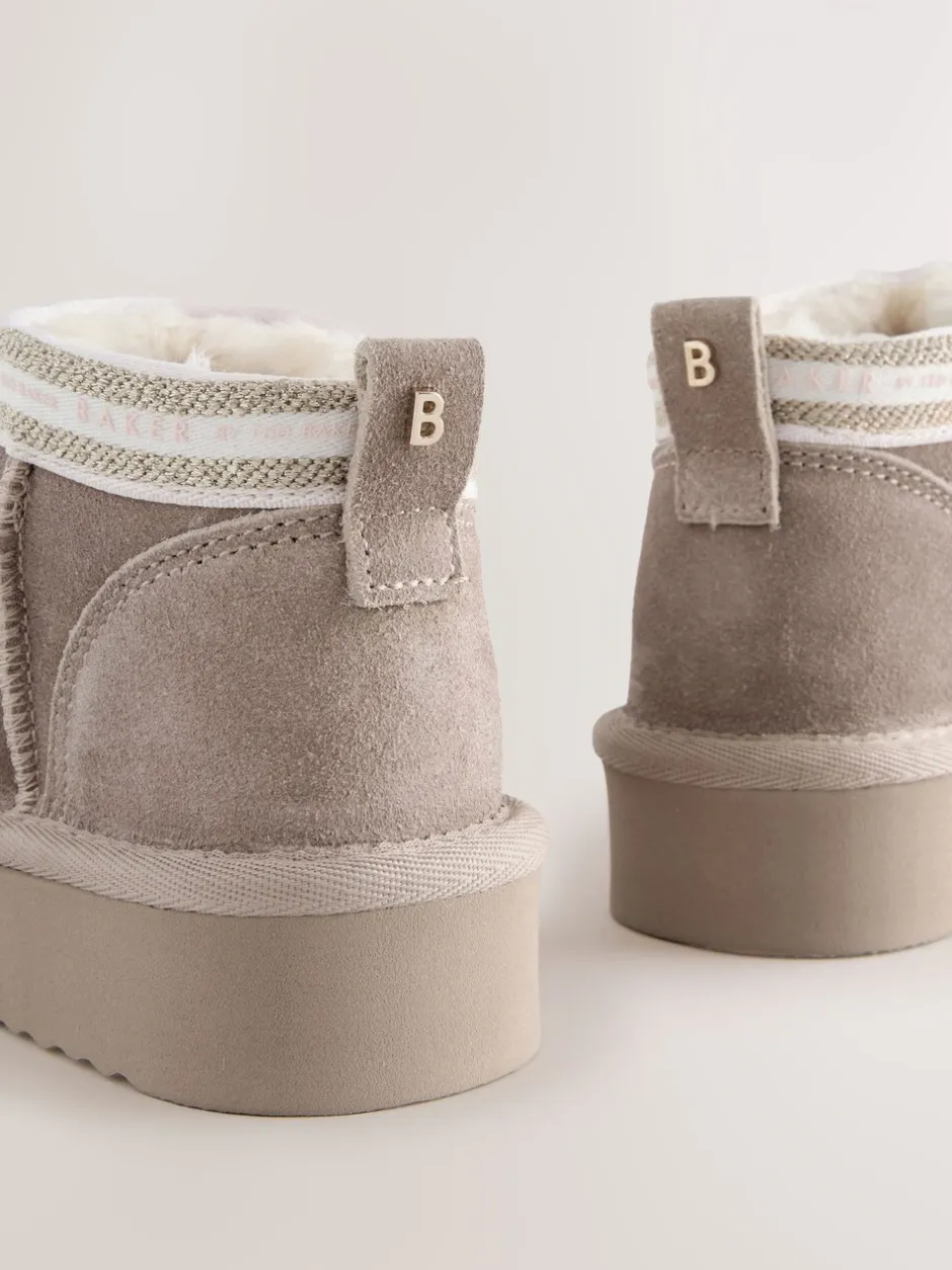 Boots*Baker by Ted Baker - waterafstotende behaaglijke suède meisjes Boots Nertsgrijs/bruin