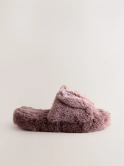 Pantoffels*Next Nertsgrijs/bruin - Bunny Faux Fur Slider Slippers