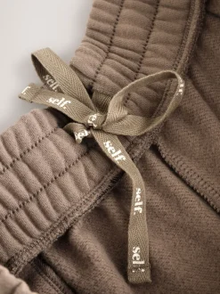 Leggings En Joggingbroeken*self. Nertsgrijs/bruin - joggingbroek met wijde pijpen
