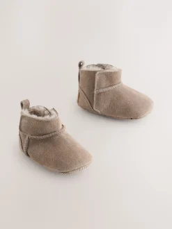 Boots|Next - Suède baby-instaplaarsjes (0-24mnd) Nertsgrijs/bruin