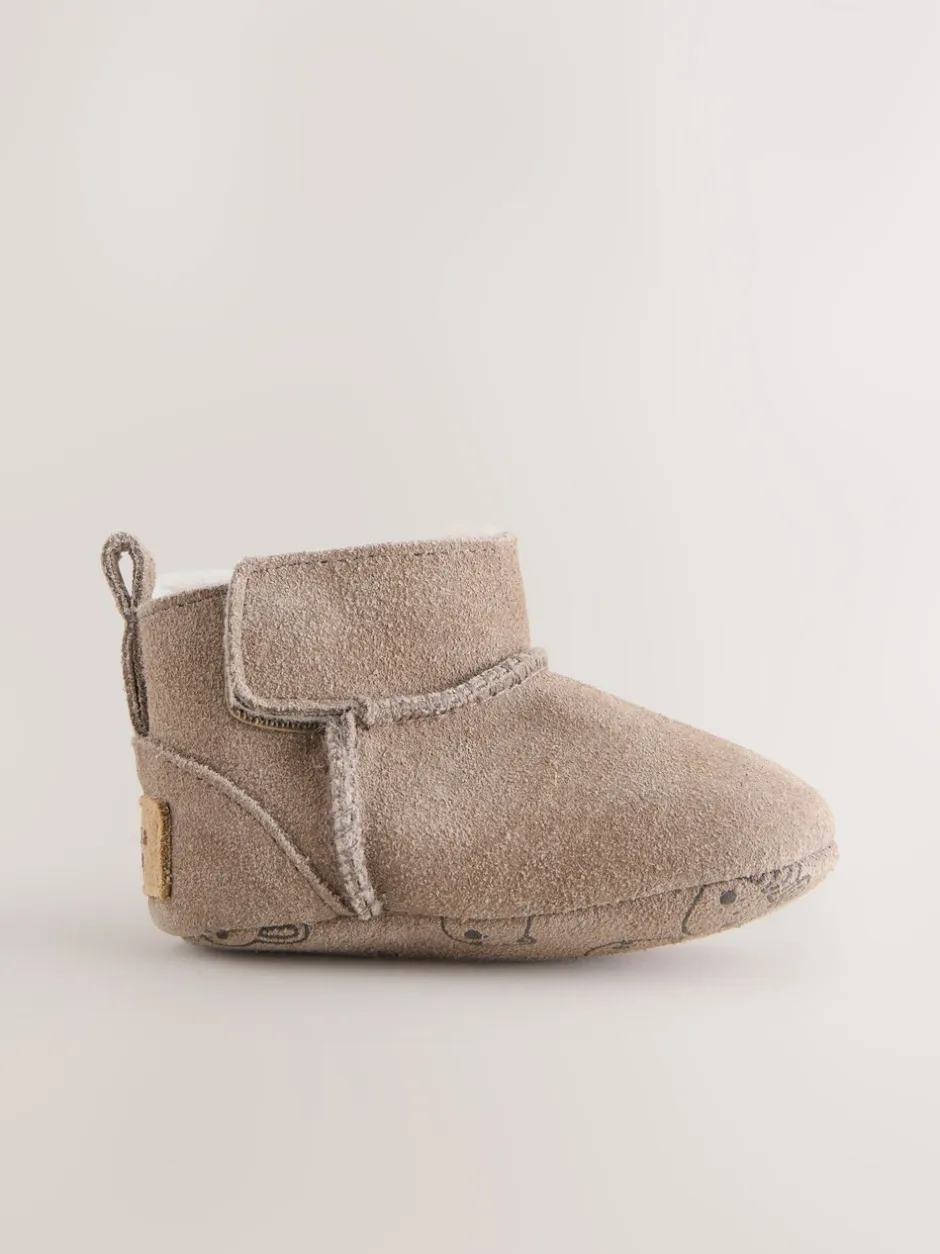 Boots|Next - Suède baby-instaplaarsjes (0-24mnd) Nertsgrijs/bruin