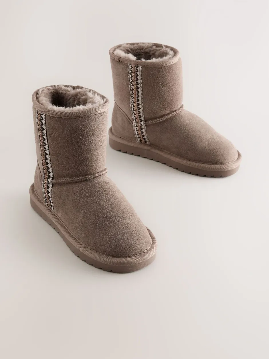 Boots|Next - Waterafstotende suède instaplaarzen Nertsgrijs/bruin
