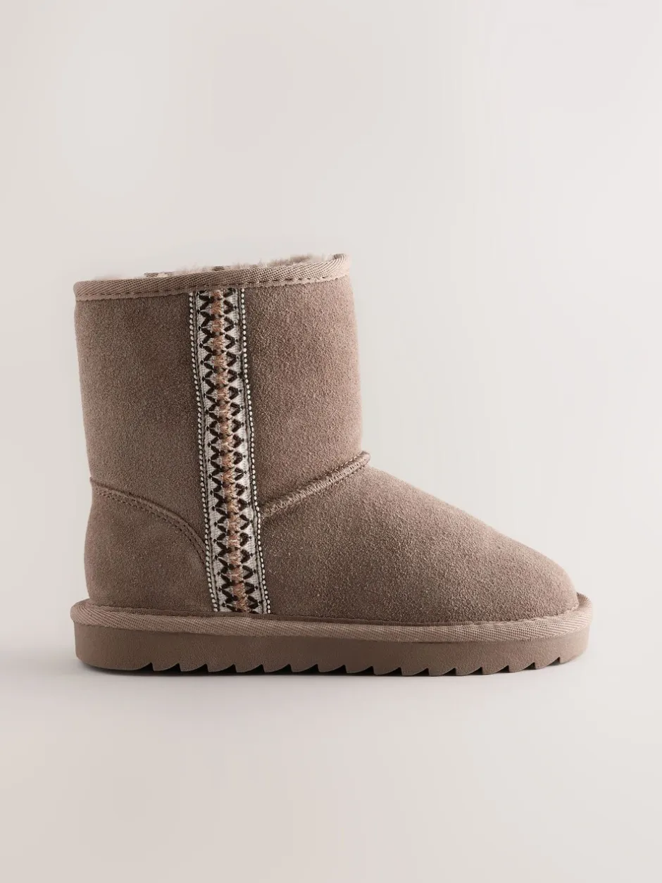 Boots|Next - Waterafstotende suède instaplaarzen Nertsgrijs/bruin