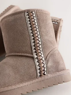 Boots|Next - Waterafstotende suède instaplaarzen Nertsgrijs/bruin