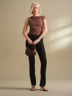 Jeans|Next - Lift, slim en shape jeans met bootcut Net zwart