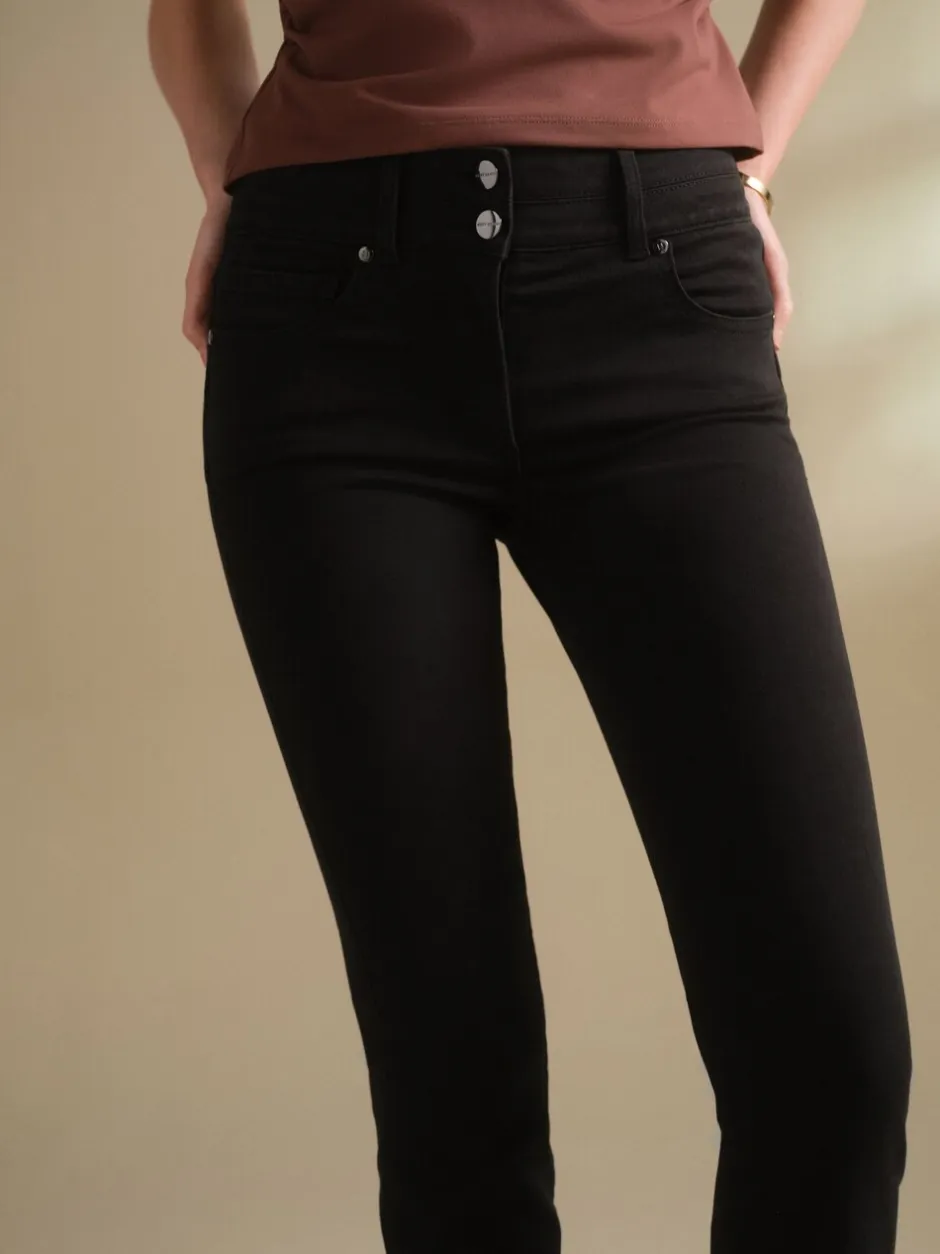 Jeans|Next - Lift, slim en shape jeans met bootcut Net zwart