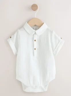 Shirts*Next Neutraal - 3 -delige babyset van overhemd, broek en bretels (0mnd-2jr)
