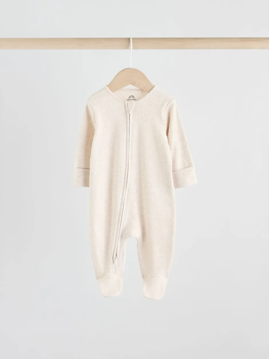 Multipacks|Babypakjes En Babypyjama's*Next Neutraal - 5 Verpakking van babypyjama's met tweewegrits en voetjes (0-2jr)