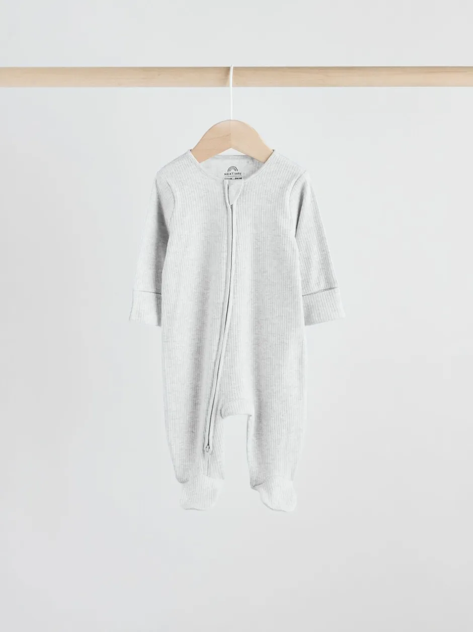 Multipacks|Babypakjes En Babypyjama's*Next Neutraal - 5 Verpakking van babypyjama's met tweewegrits en voetjes (0-2jr)