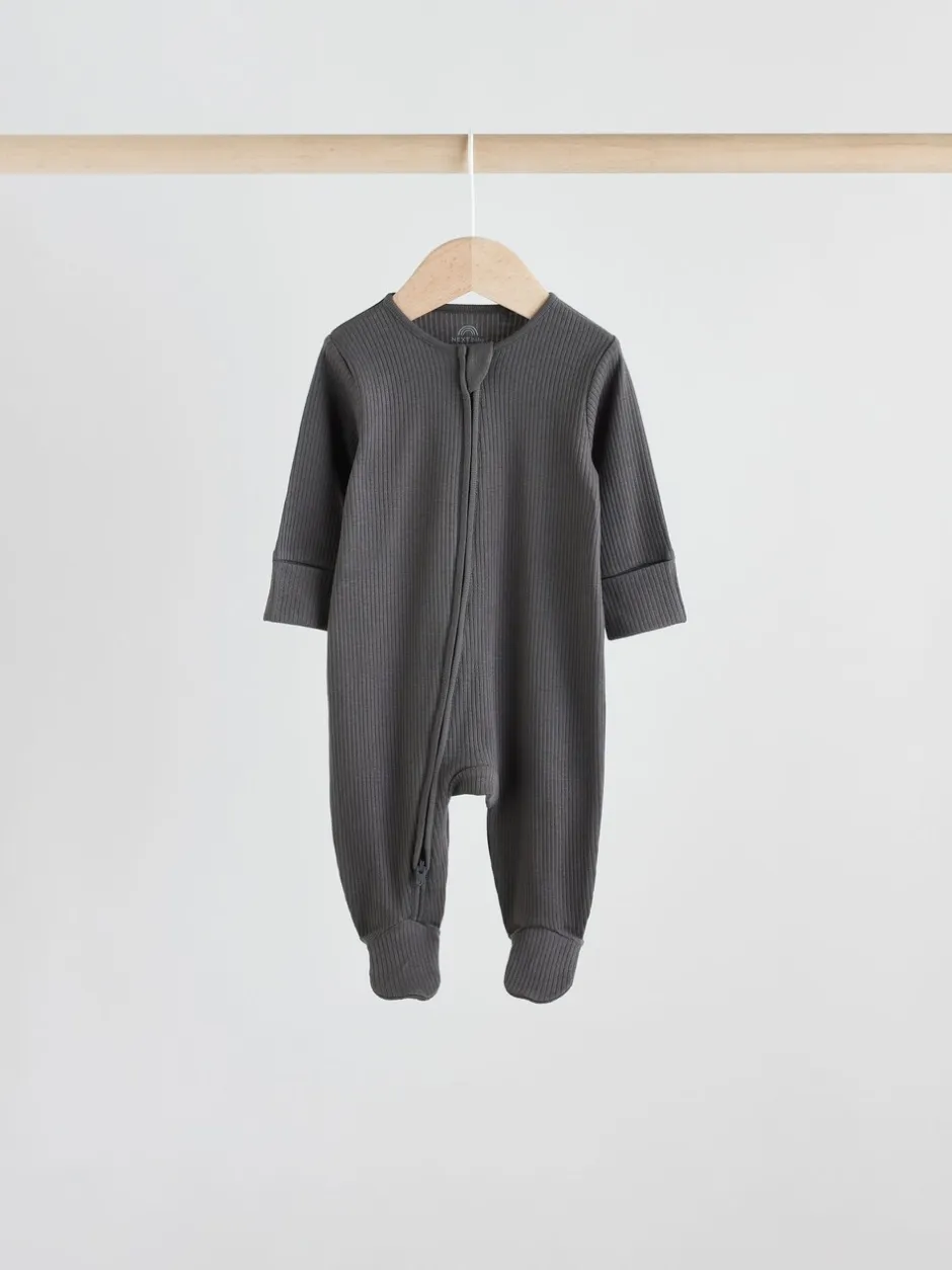 Multipacks|Babypakjes En Babypyjama's*Next Neutraal - 5 Verpakking van babypyjama's met tweewegrits en voetjes (0-2jr)