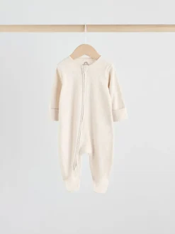 Multipacks|Babypakjes En Babypyjama's*Next Neutraal - 5 Verpakking van babypyjama's met tweewegrits en voetjes (0-2jr)