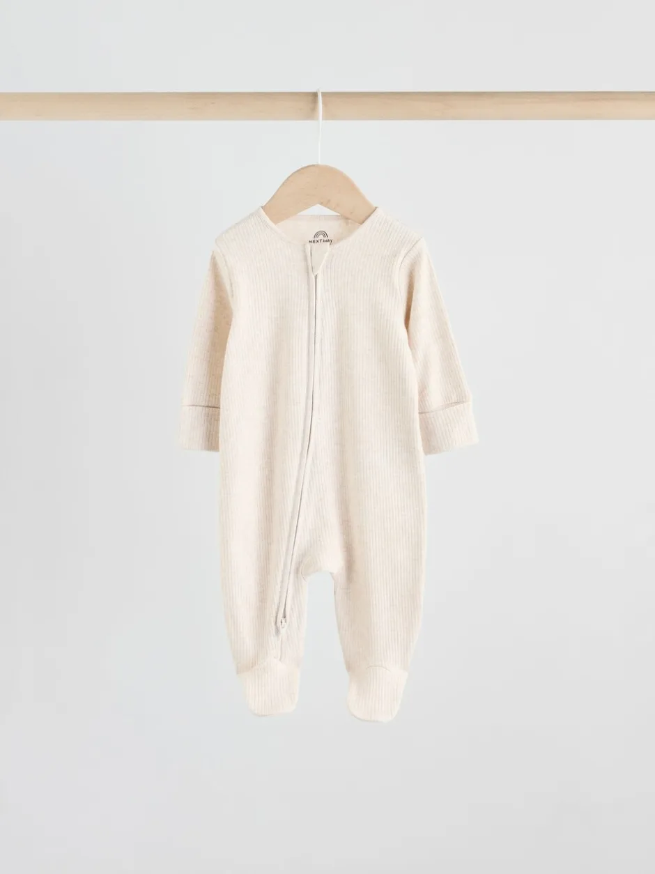 Multipacks|Babypakjes En Babypyjama's*Next Neutraal - 5 Verpakking van babypyjama's met tweewegrits en voetjes (0-2jr)