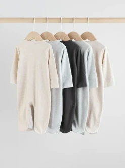 Multipacks|Babypakjes En Babypyjama's*Next Neutraal - 5 Verpakking van babypyjama's met tweewegrits en voetjes (0-2jr)