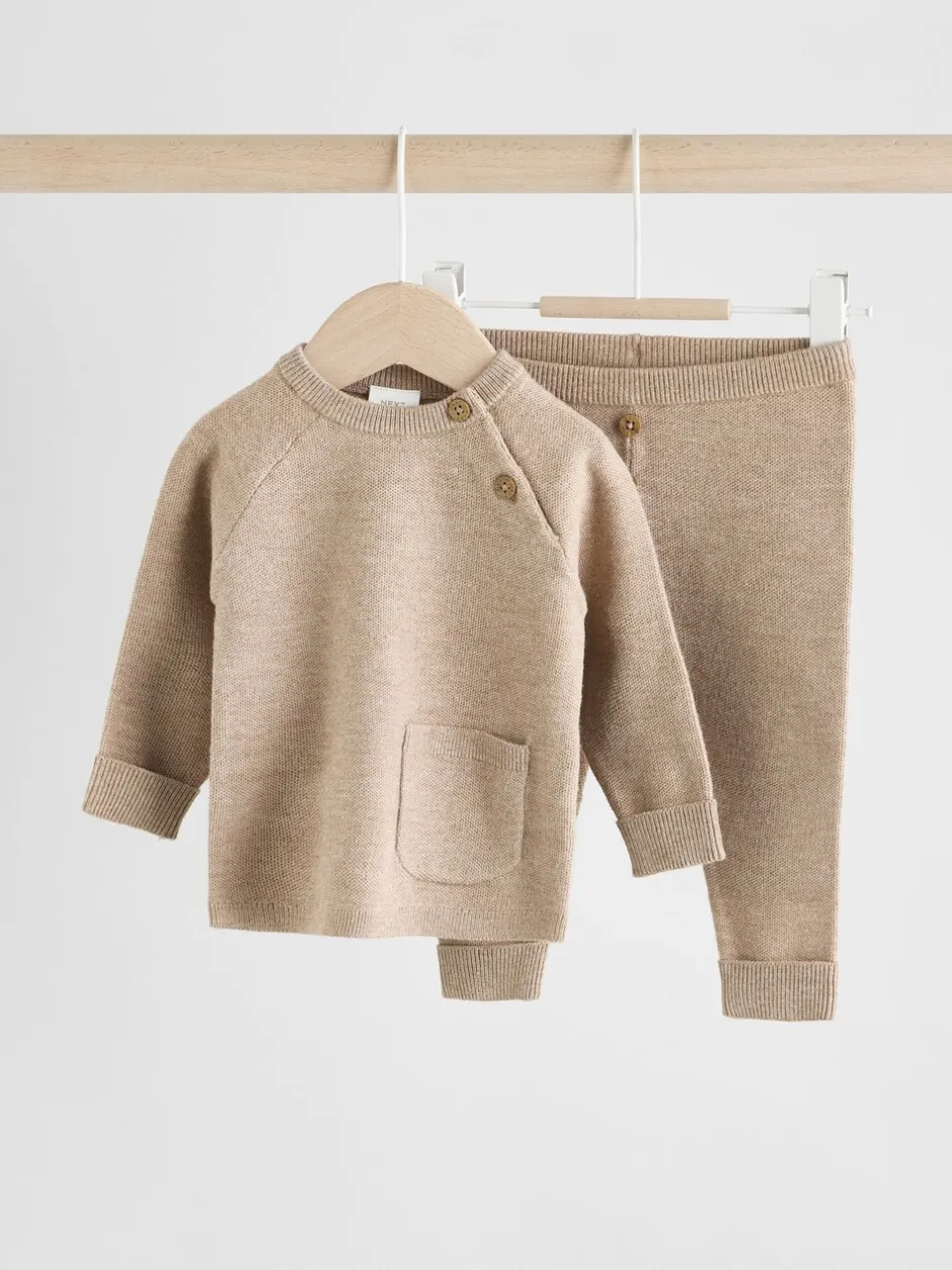 Sets En Outfits|Truien En Breisels*Next - Babyset met gebreide trui en legging (0mnd-2jr) Neutraal