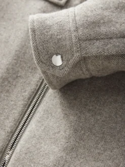 Blazers En Business-Jasjes|Jassen En Jacks|Next Neutraal - Borg gevoerde shacket met hoog wolgehalte