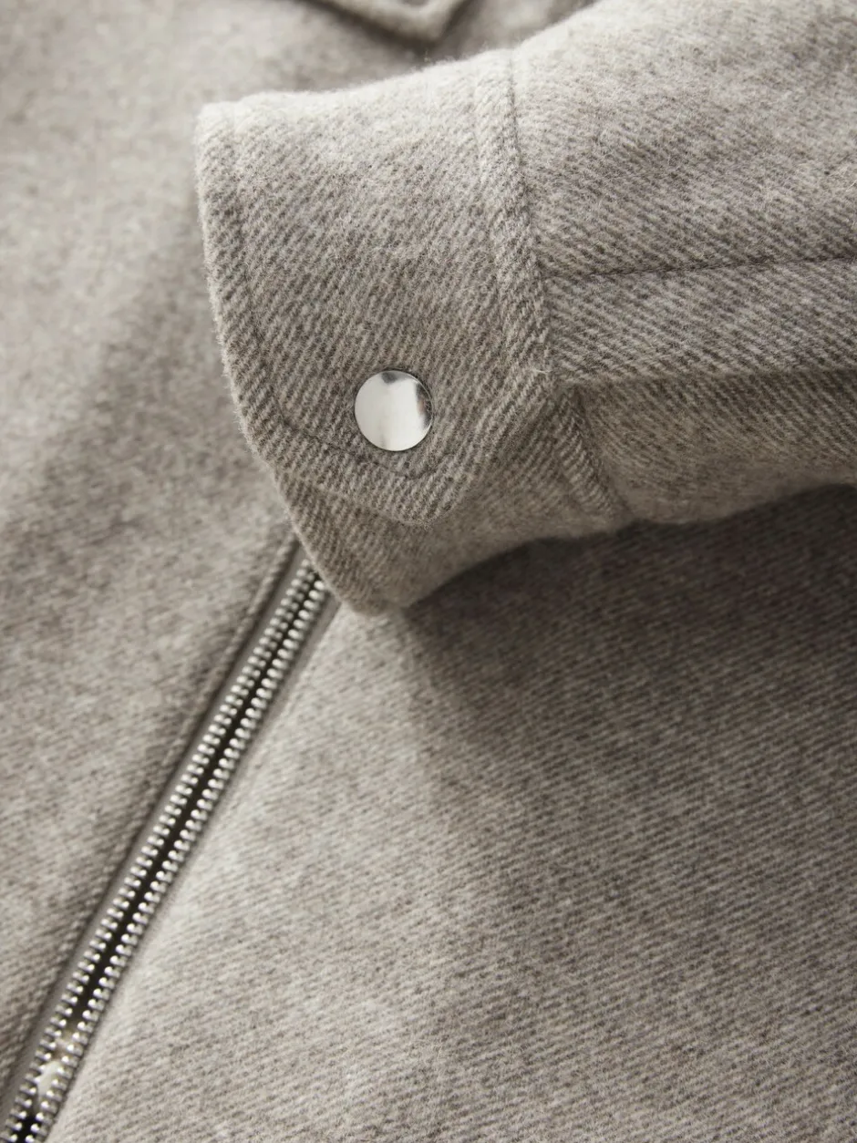 Blazers En Business-Jasjes|Jassen En Jacks|Next Neutraal - Borg gevoerde shacket met hoog wolgehalte