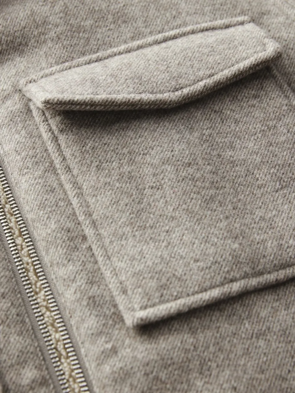 Blazers En Business-Jasjes|Jassen En Jacks|Next Neutraal - Borg gevoerde shacket met hoog wolgehalte