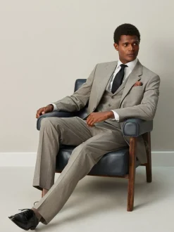 Vesten|Next - Contrast Fabric Detail Suit Waistcoat Neutraal