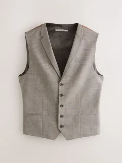 Vesten|Next - Contrast Fabric Detail Suit Waistcoat Neutraal